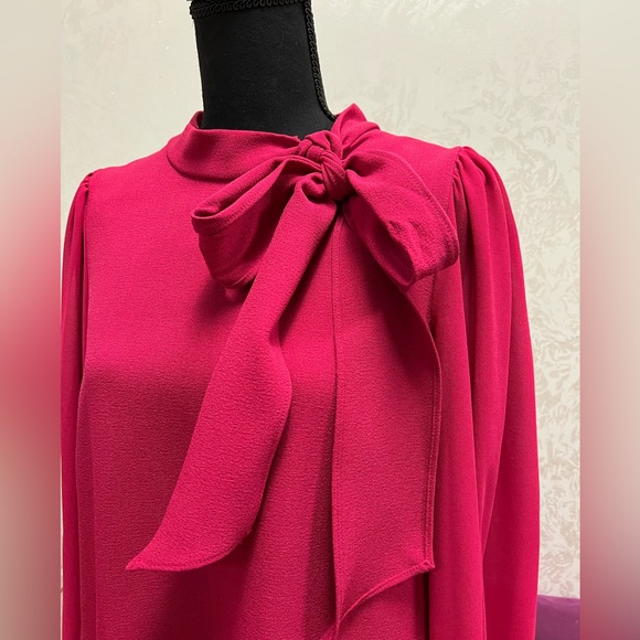 VINCE CAMUTO Women Bow Tie Crew Neck Puff Long Sleeves - Picture 4 of 11